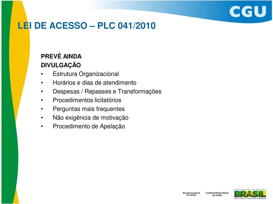 Repasses e Transformações Procedimentos licitatórios