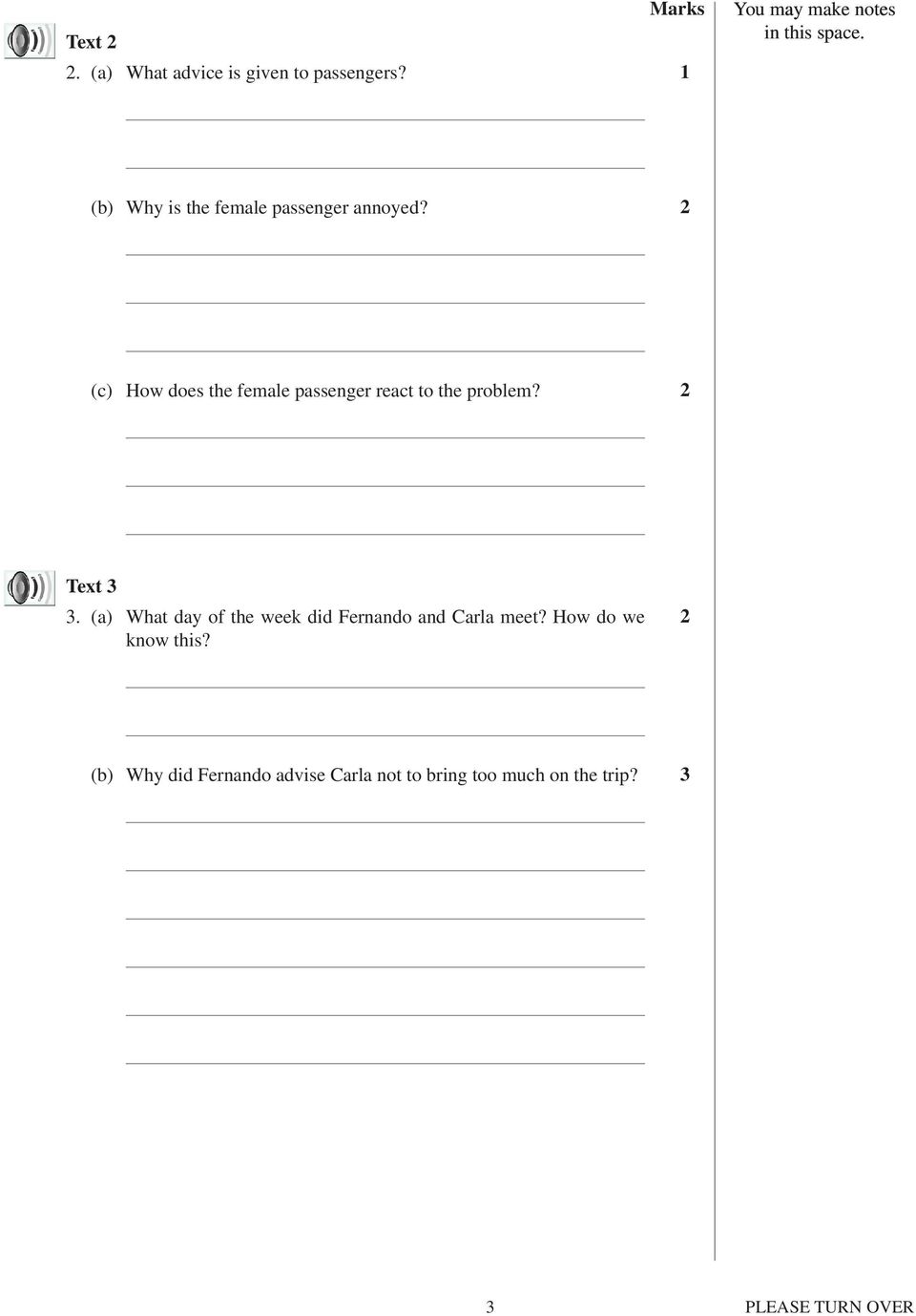 2 (c) How does the female passenger react to the problem? 2 Text 3 3.
