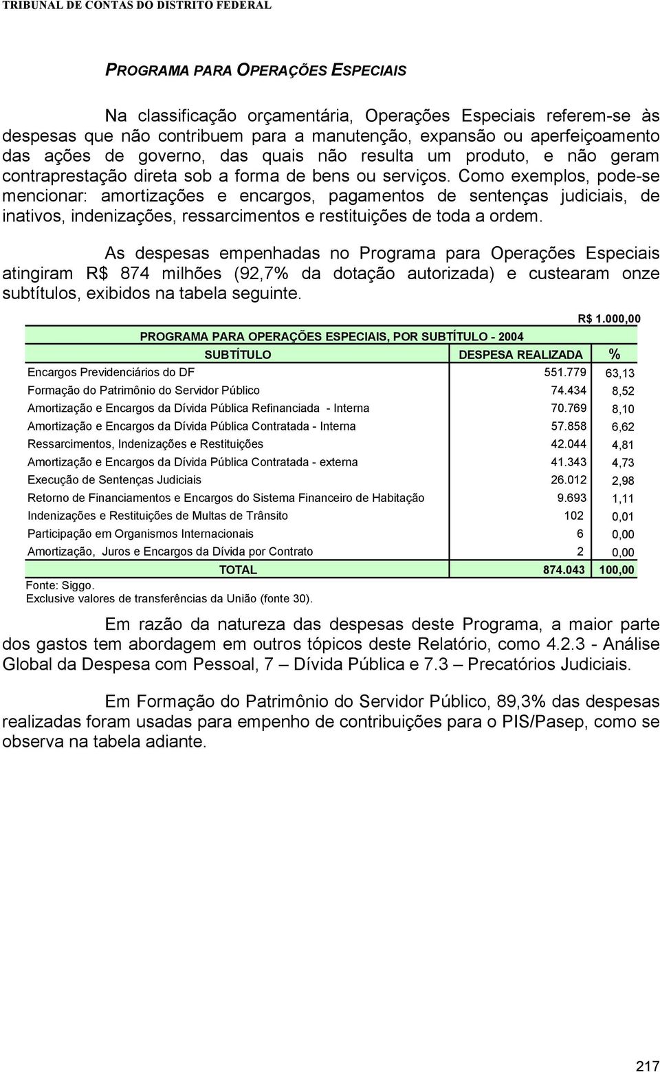 Como exemplos, pode-se mencionar: amortizações e encargos, pagamentos de sentenças judiciais, de inativos, indenizações, ressarcimentos e restituições de toda a ordem.