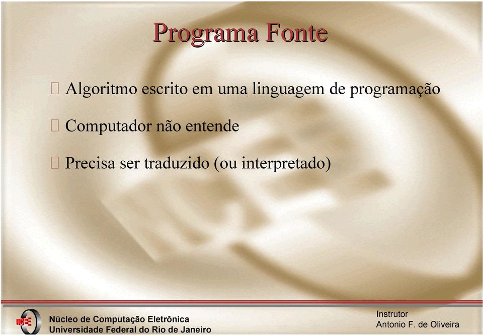 programação Computador não