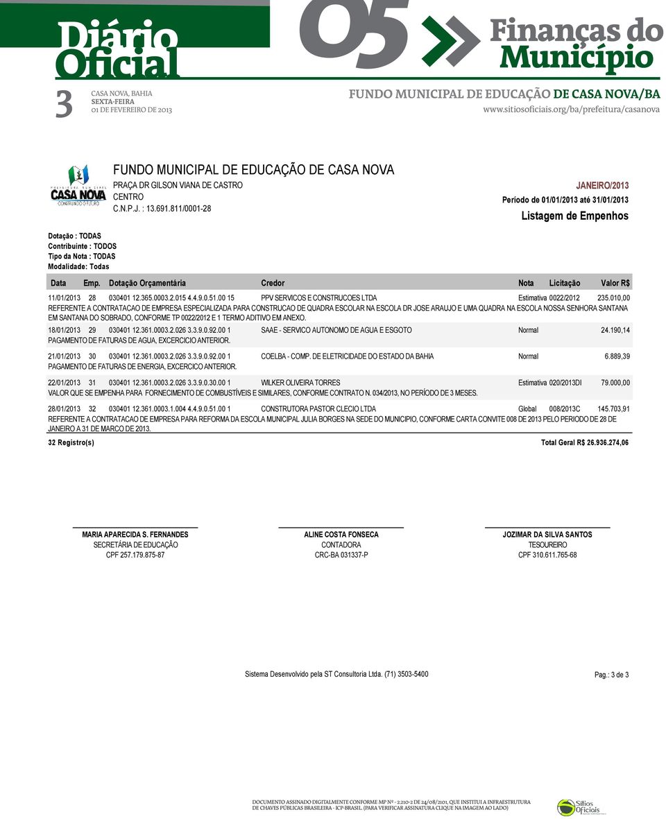 010,00 REFERENTE A CONTRATACAO DE EMPRESA ESPECIALIZADA PARA CONSTRUCAO DE QUADRA ESCOLAR NA ESCOLA DR JOSE ARAUJO E UMA QUADRA NA ESCOLA NOSSA SENHORA SANTANA EM SANTANA DO SOBRADO, CONFORME TP