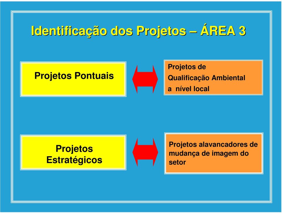 a nível local Projetos Estratégicos