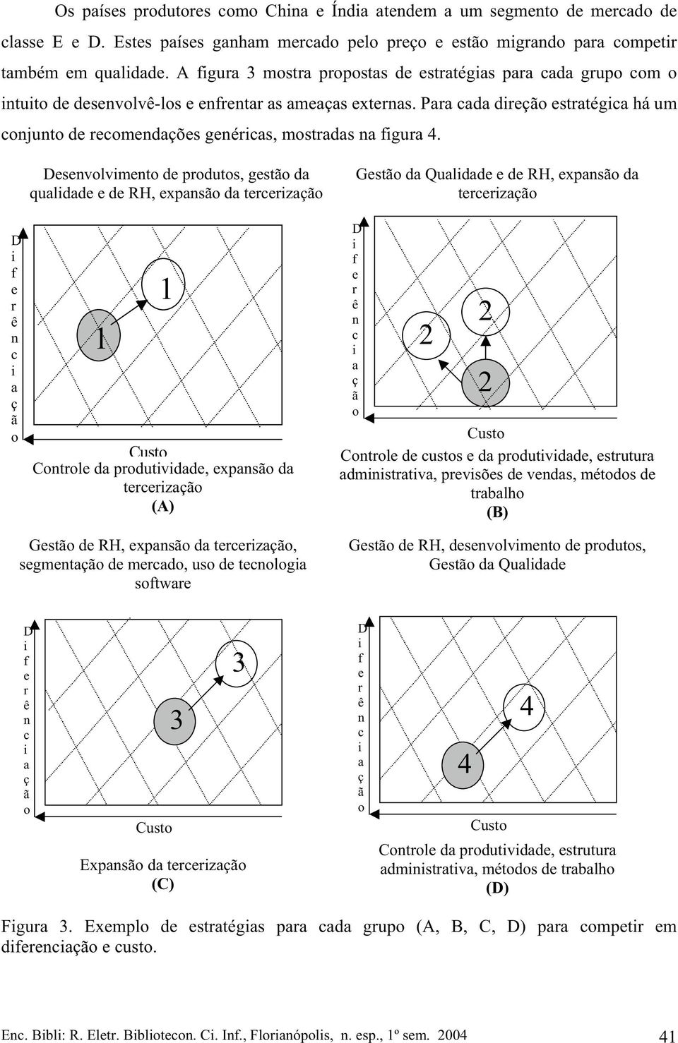 Para cada dreção estratégca há um conjunto de recomendações genércas, mostradas na fgura 4.