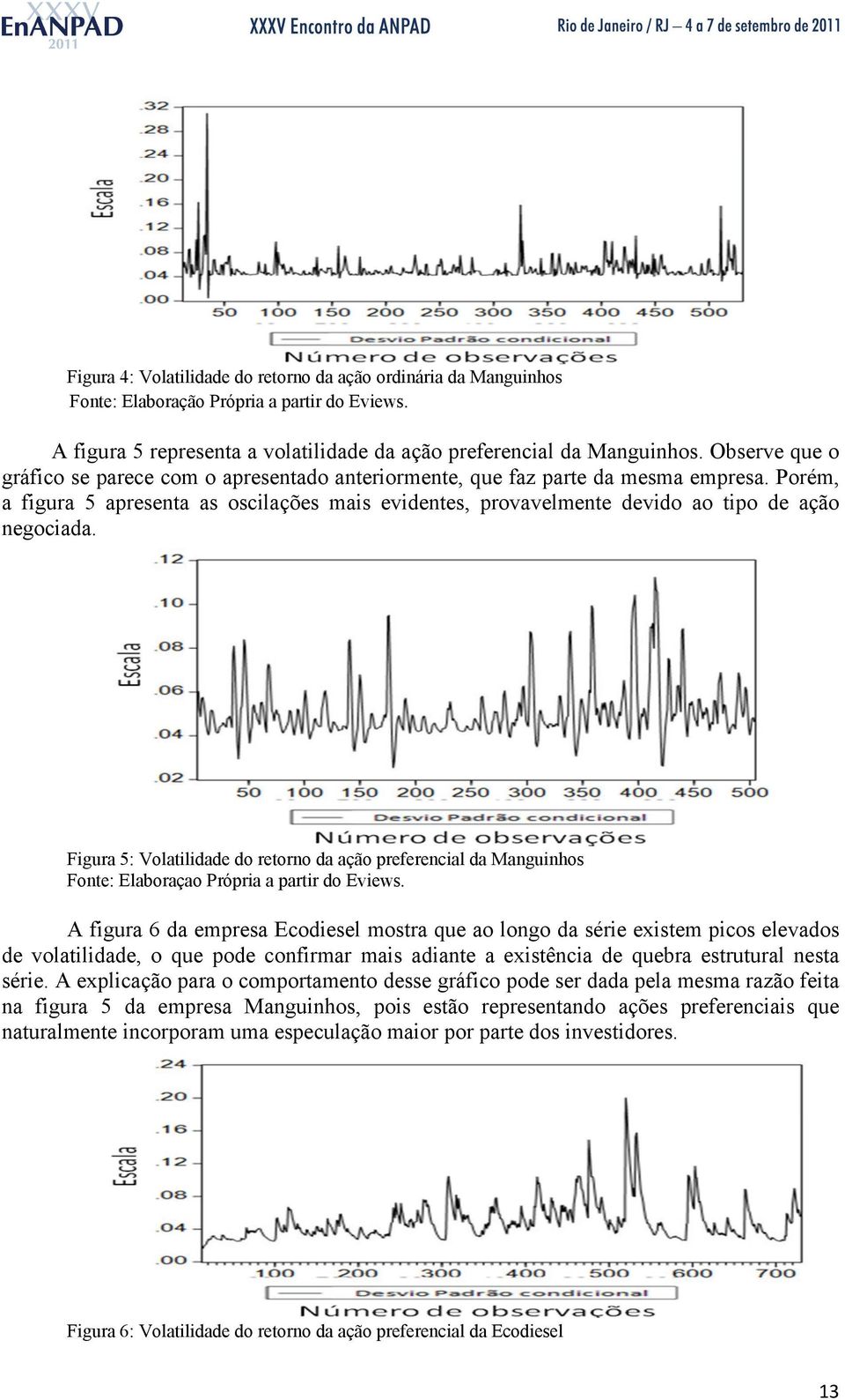 Porém, a figura 5 apresenta as oscilações mais evidentes, provavelmente devido ao tipo de ação negociada.