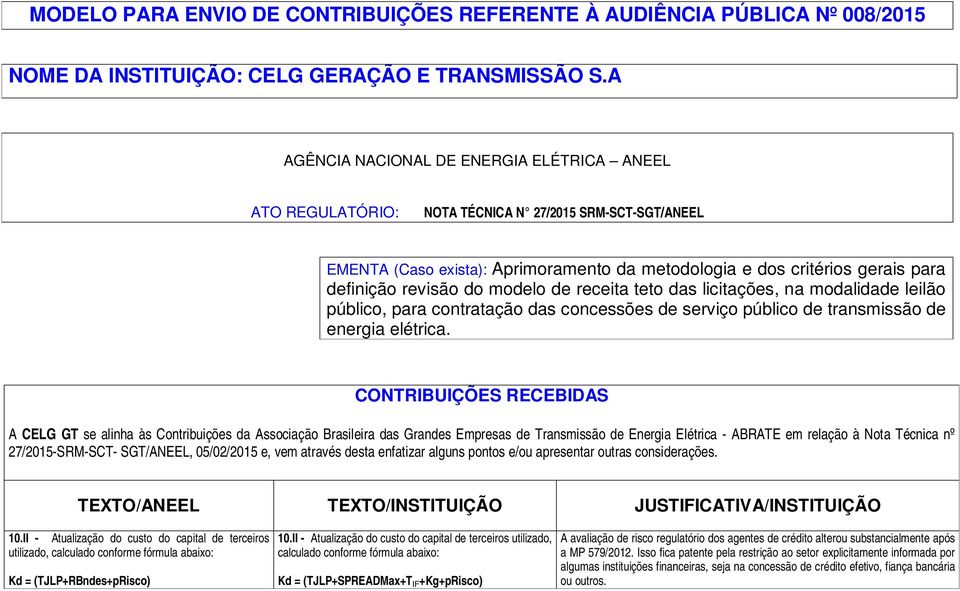 do modelo de receita teto das licitações, na modalidade leilão público, para contratação das concessões de serviço público de transmissão de energia elétrica.