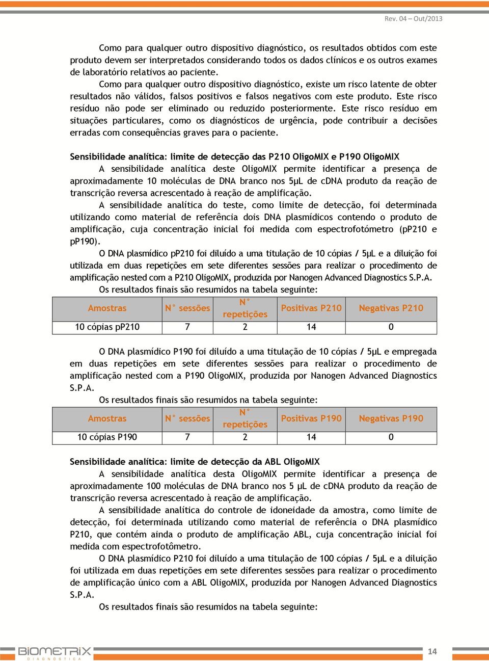 Este risco resíduo não pode ser eliminado ou reduzido posteriormente.