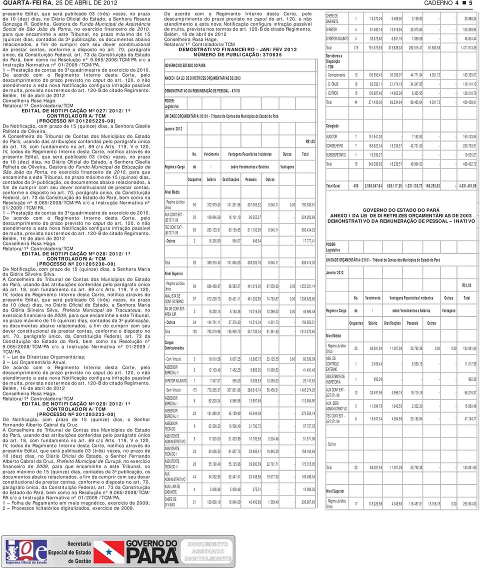 a publicação, os documentos abaixo relacionados, a fim de cumprir com seu dever constitucional de prestar contas, conforme o disposto no art. 70, parágrafo único, da Constituição Federal, art.