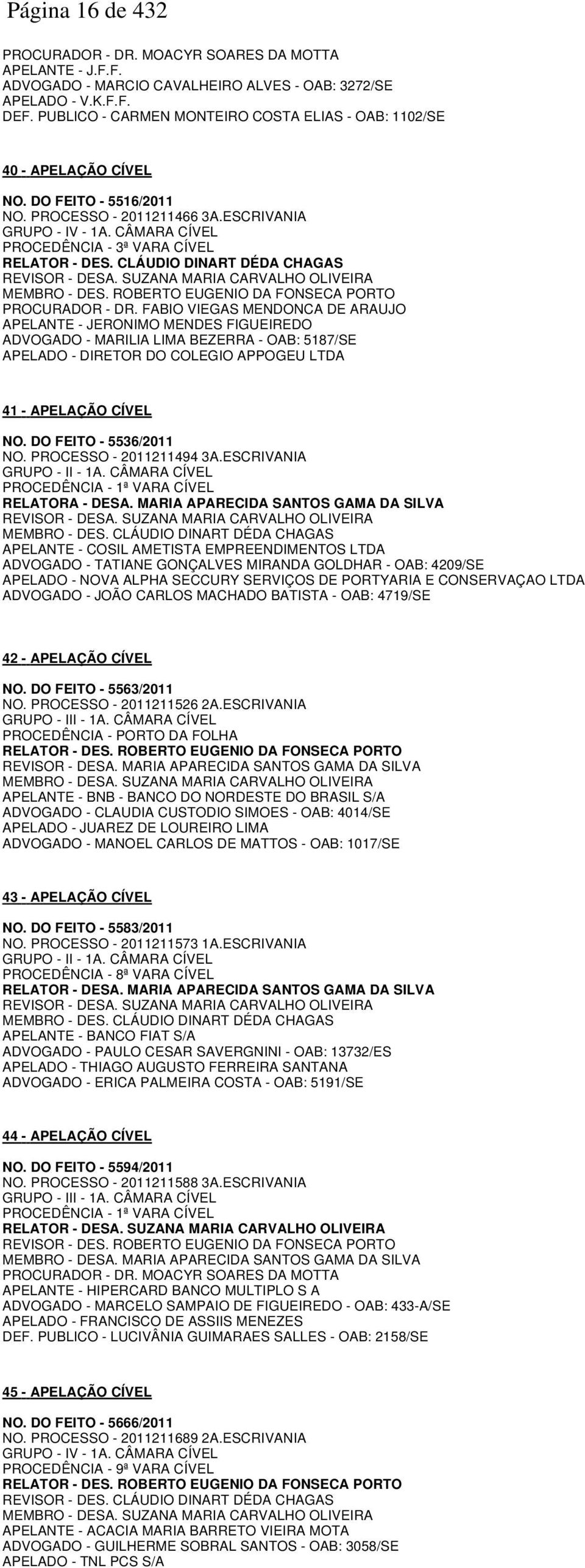 CÂMARA CÍVEL PROCEDÊNCIA - 3ª VARA CÍVEL RELATOR - DES. CLÁUDIO DINART DÉDA CHAGAS REVISOR - DESA. SUZANA MARIA CARVALHO OLIVEIRA MEMBRO - DES. ROBERTO EUGENIO DA FONSECA PORTO PROCURADOR - DR.