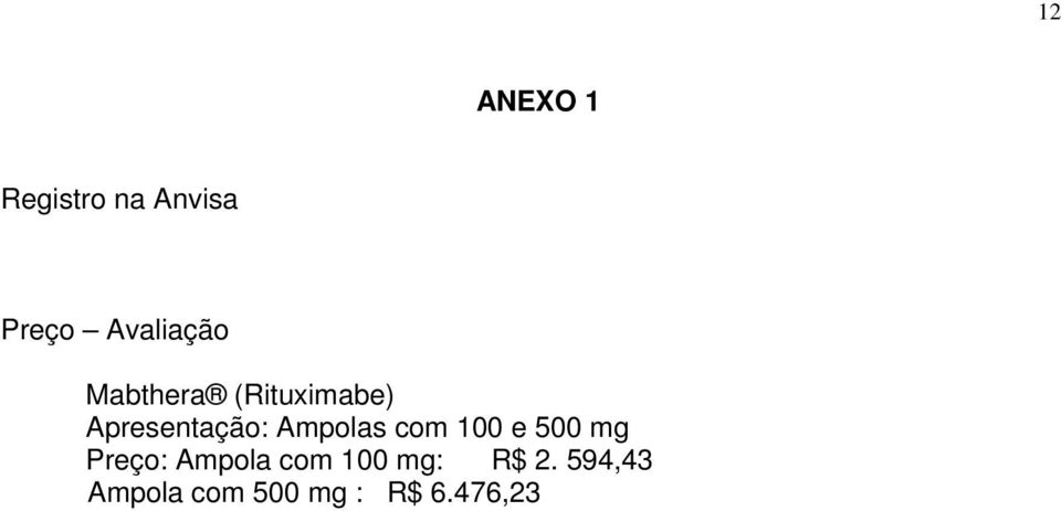 Apresentação: Ampolas com 100 e 500 mg