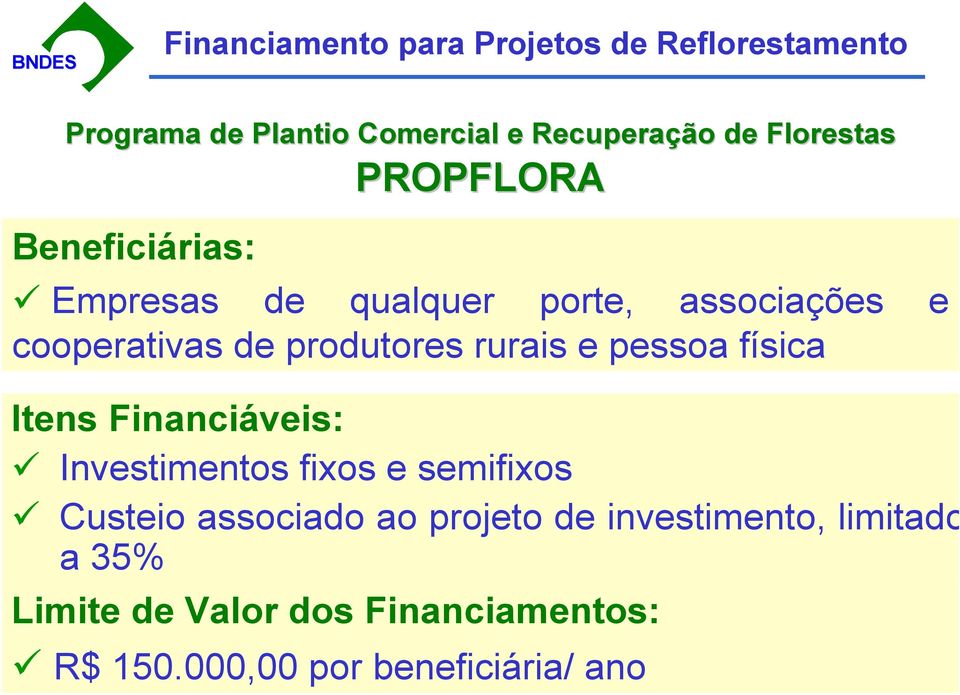 física Itens Financiáveis: Investimentos fixos e semifixos Custeio associado ao projeto