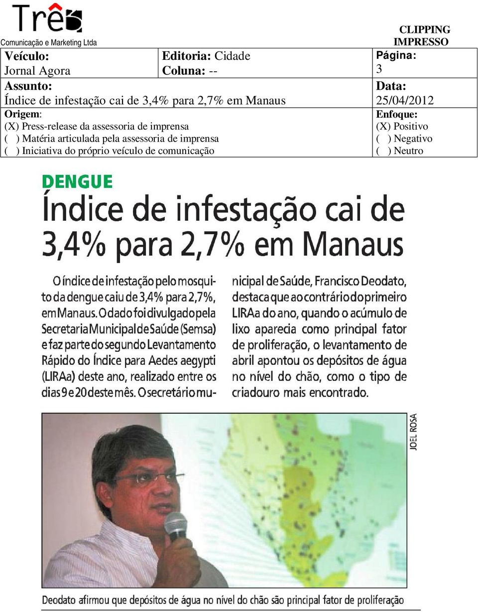 Manaus (X) Press-release da assessoria de