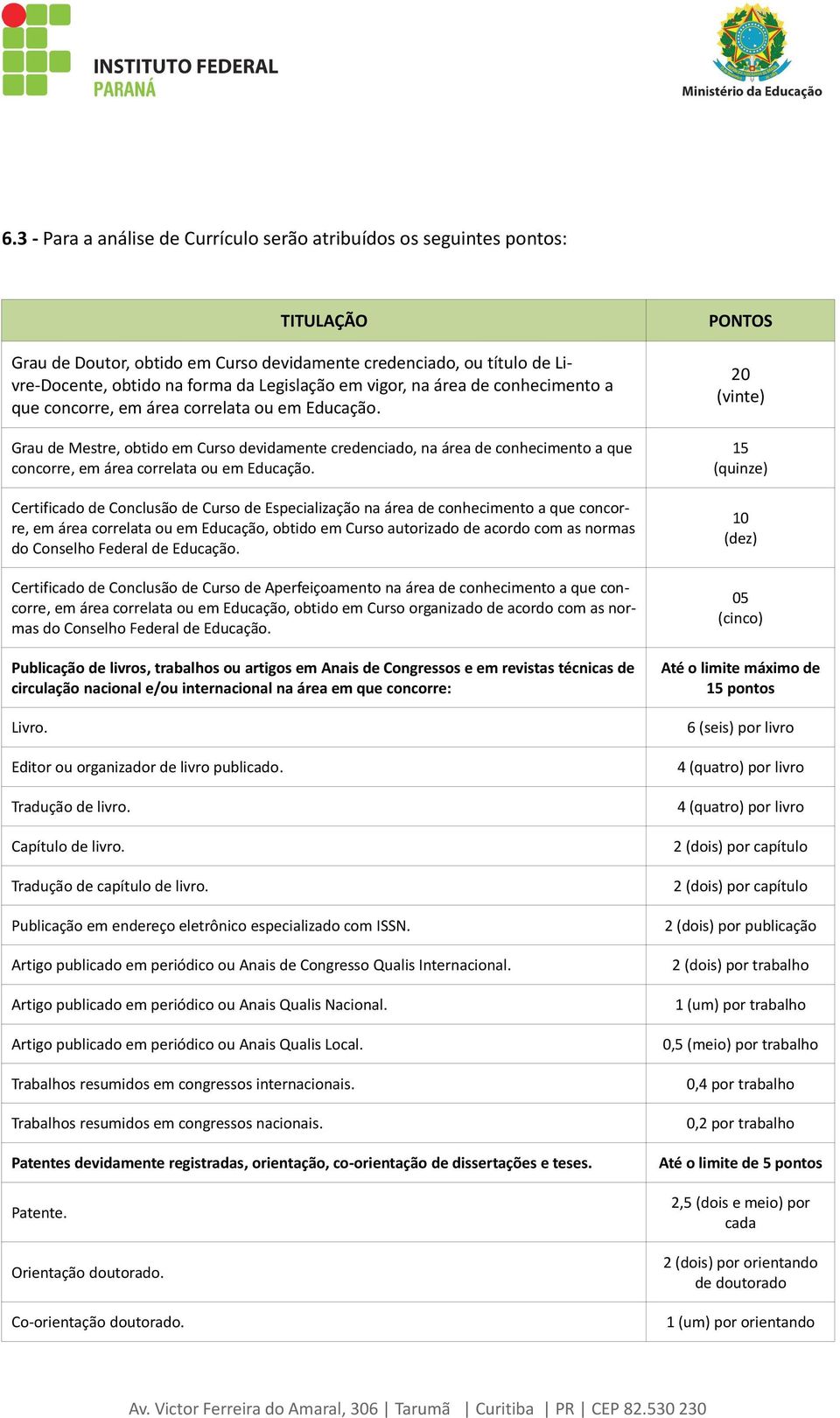 Grau de Mestre, obtido em Curso devidamente credenciado, na área de conhecimento a que concorre, em área correlata ou em Educação.