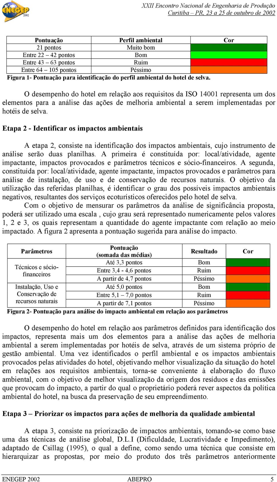 Etapa 2 - Identificar os impactos ambientais A etapa 2, consiste na identificação dos impactos ambientais, cujo instrumento de análise serão duas planilhas.