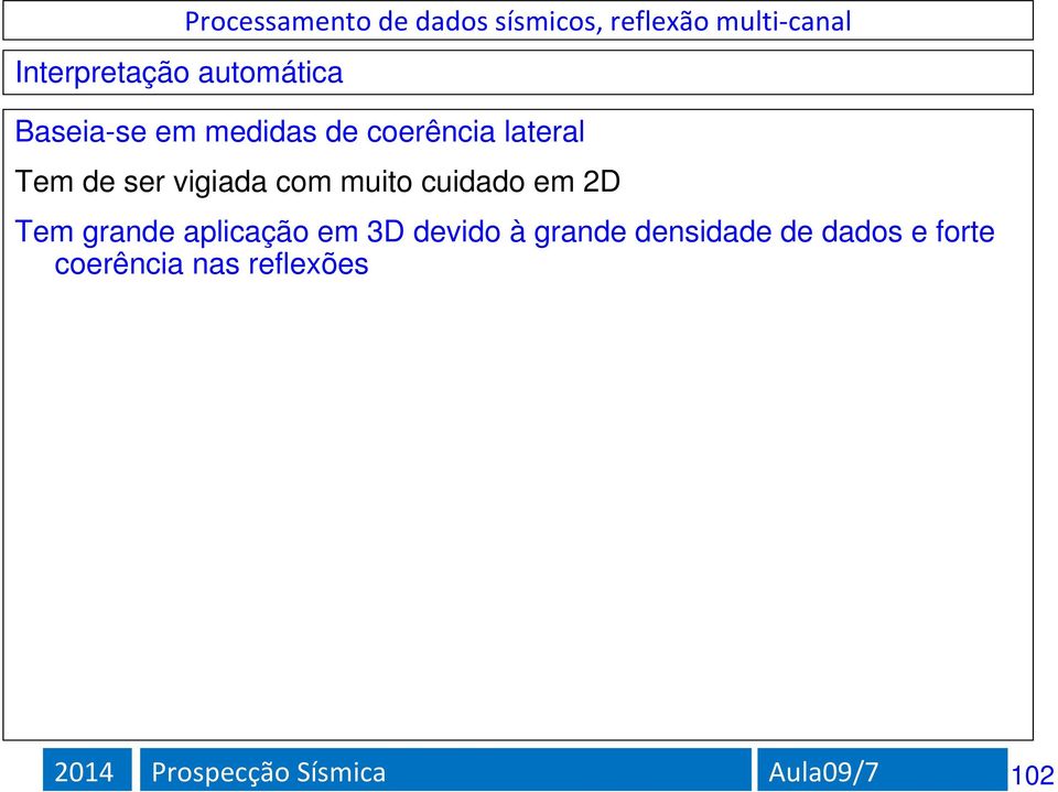 grande aplicação em 3D devido à grande densidade de dados e