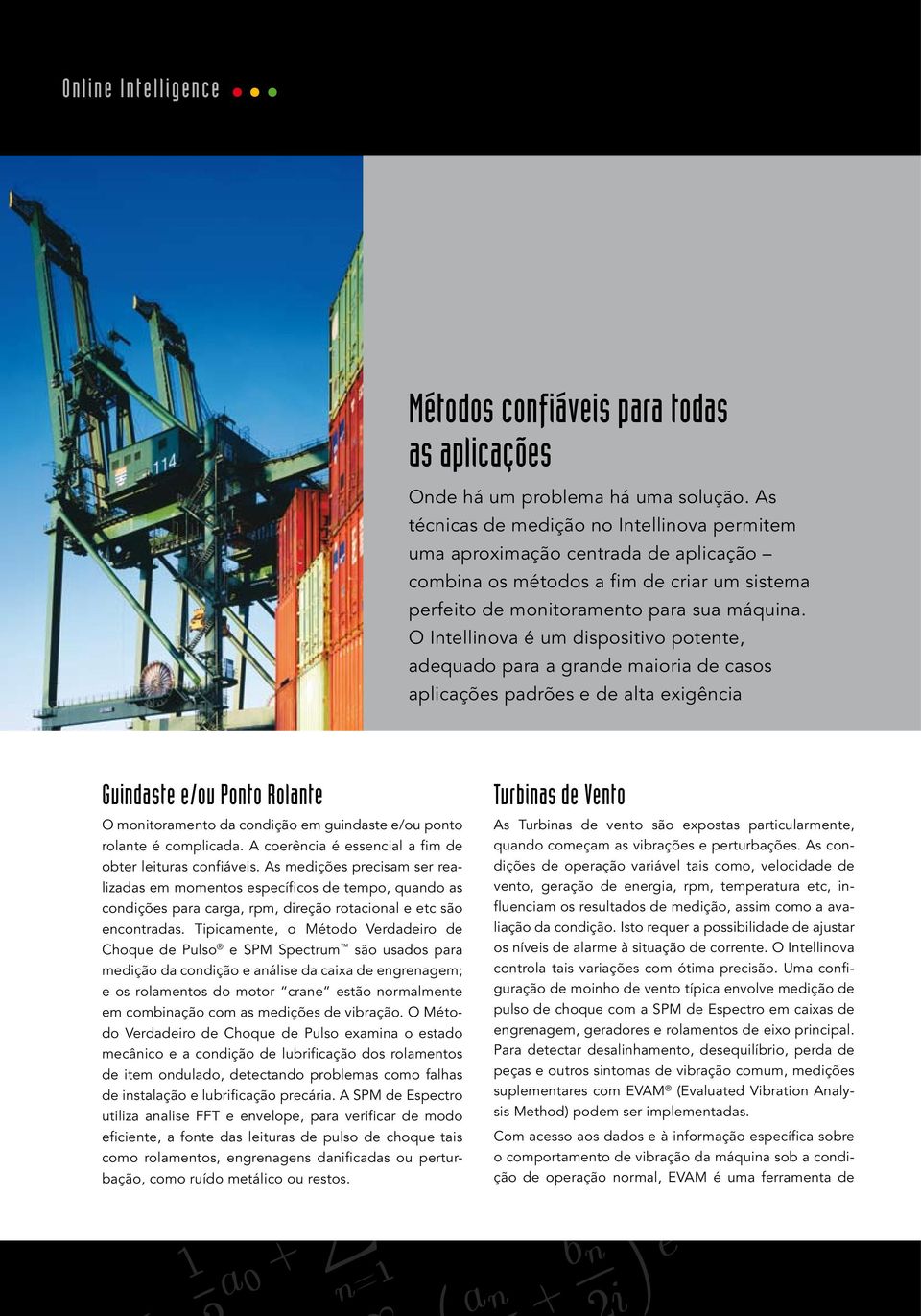 O Intellinova é um dispositivo potente, adequado para a grande maioria de casos aplicações padrões e de alta exigência Guindaste e/ou Ponto Rolante O monitoramento da condição em guindaste e/ou ponto