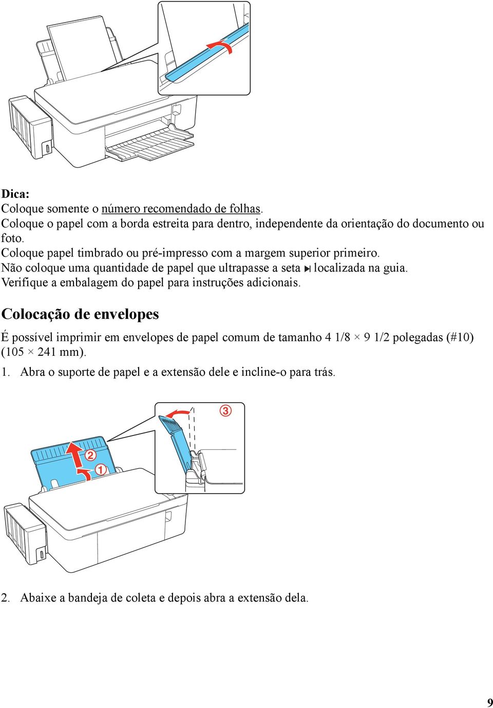 Verifique a embalagem do papel para instruções adicionais.