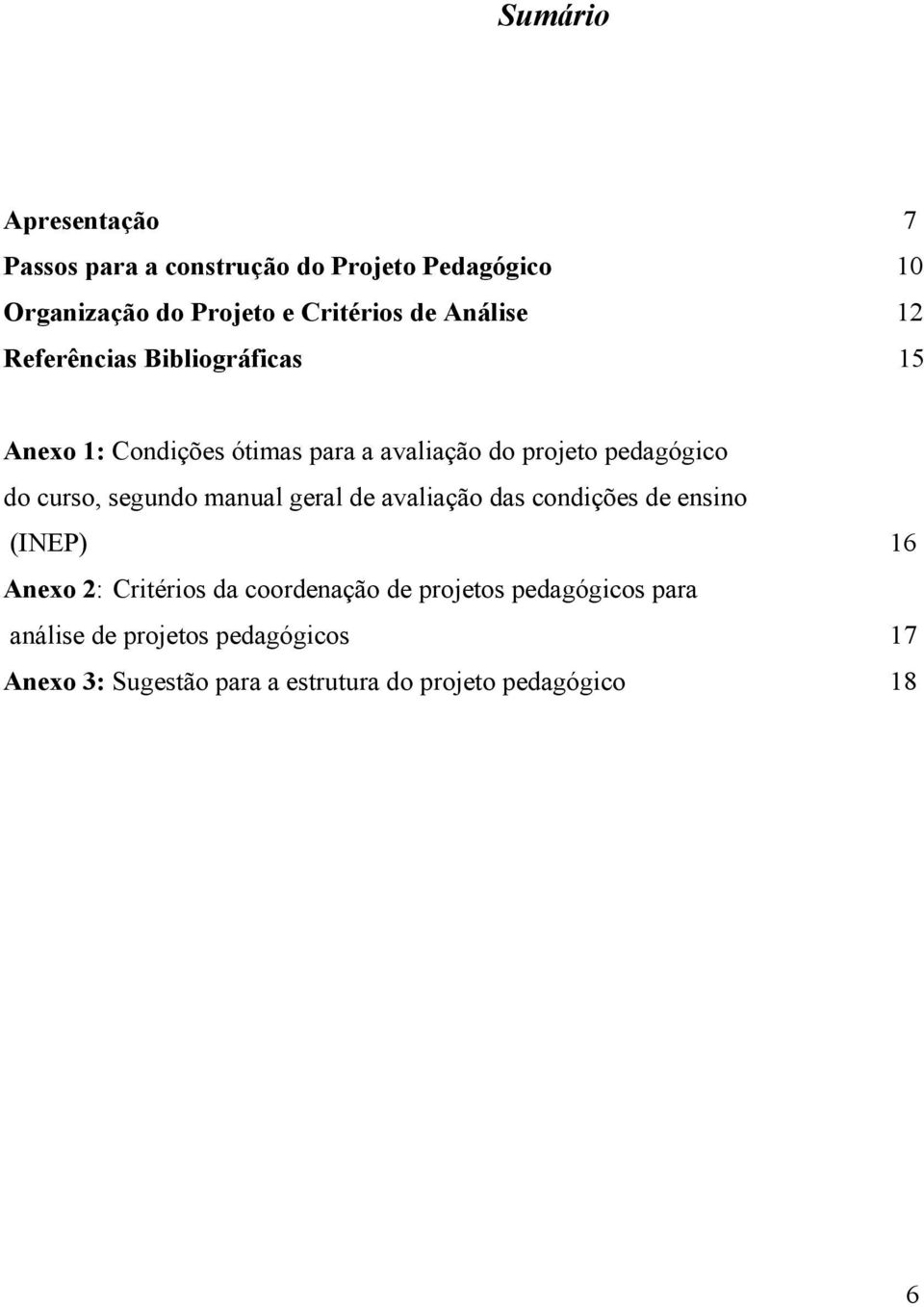 curso, segundo manual geral de avaliação das condições de ensino (INEP) 16 Anexo 2: Critérios da coordenação de