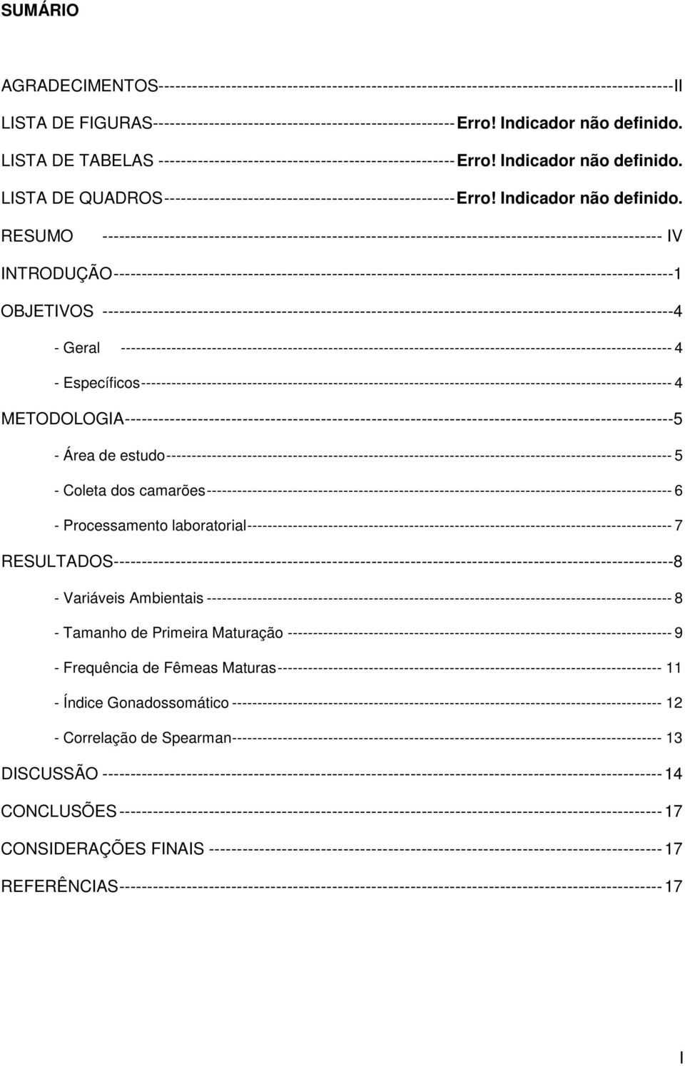 Indicador não definido.