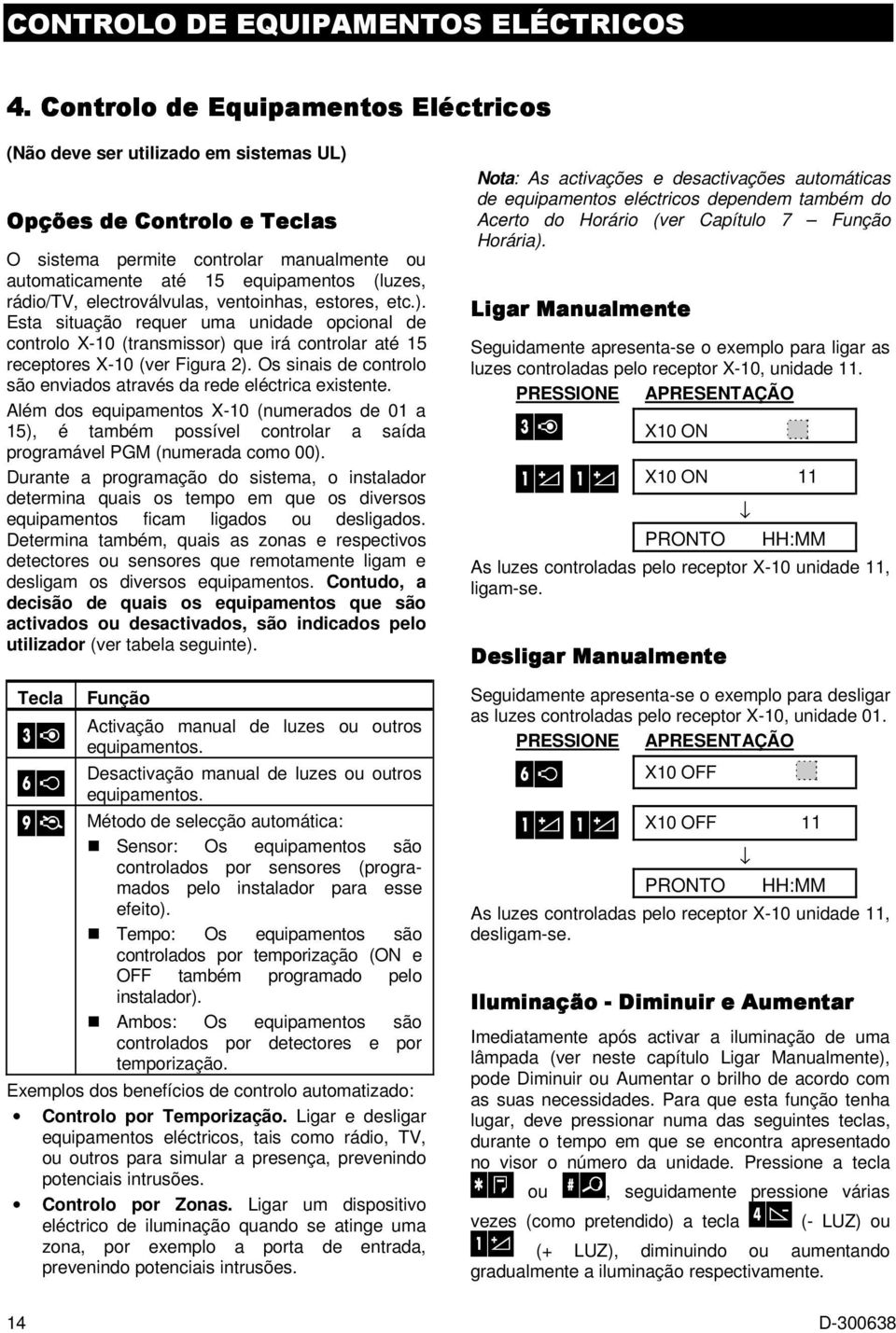 rádio/tv, electroválvulas, ventoinhas, estores, etc.). Esta situação requer uma unidade opcional de controlo X-10 (transmissor) que irá controlar até 15 receptores X-10 (ver Figura 2).