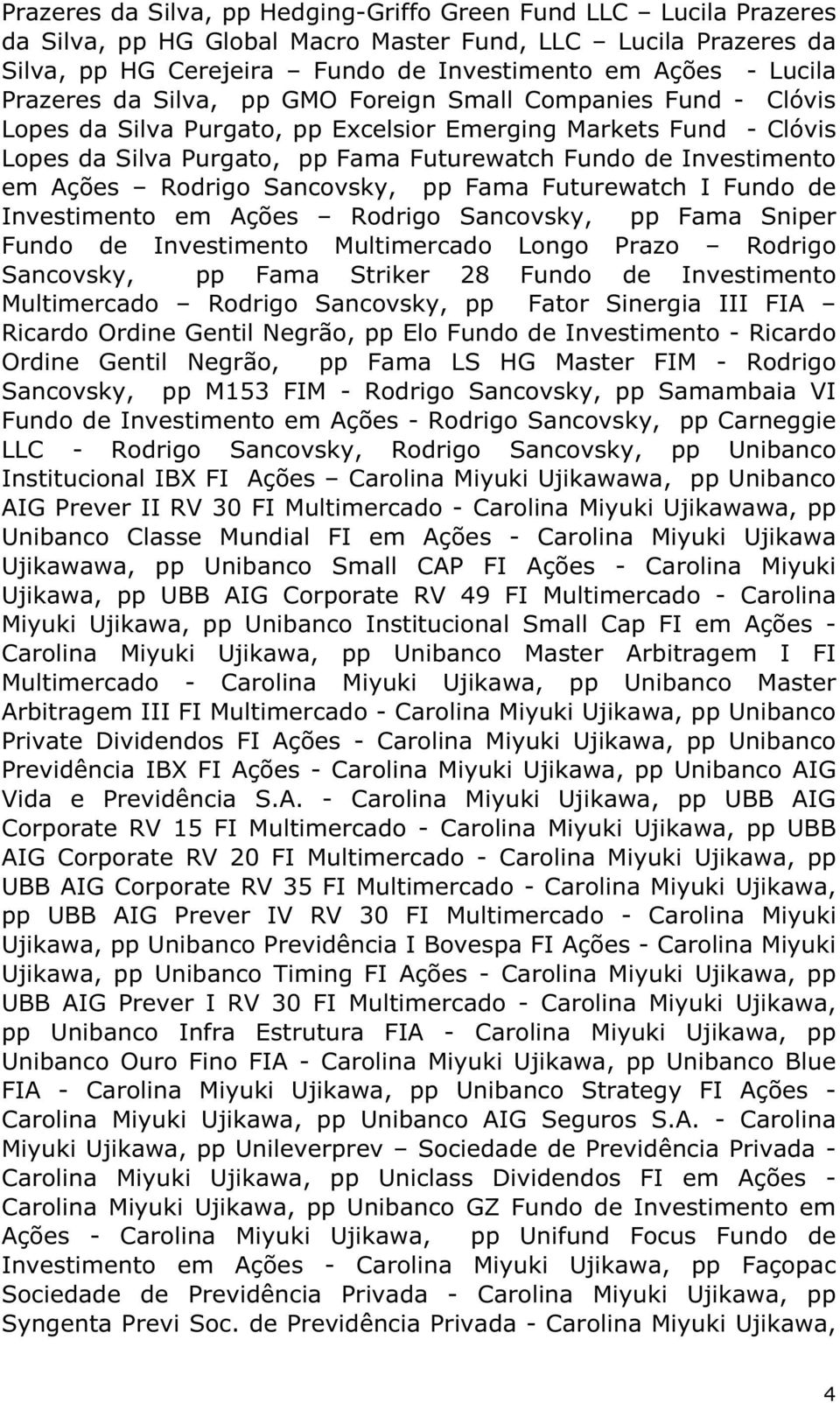 em Ações Rodrigo Sancovsky, pp Fama Futurewatch I Fundo de Investimento em Ações Rodrigo Sancovsky, pp Fama Sniper Fundo de Investimento Multimercado Longo Prazo Rodrigo Sancovsky, pp Fama Striker 28