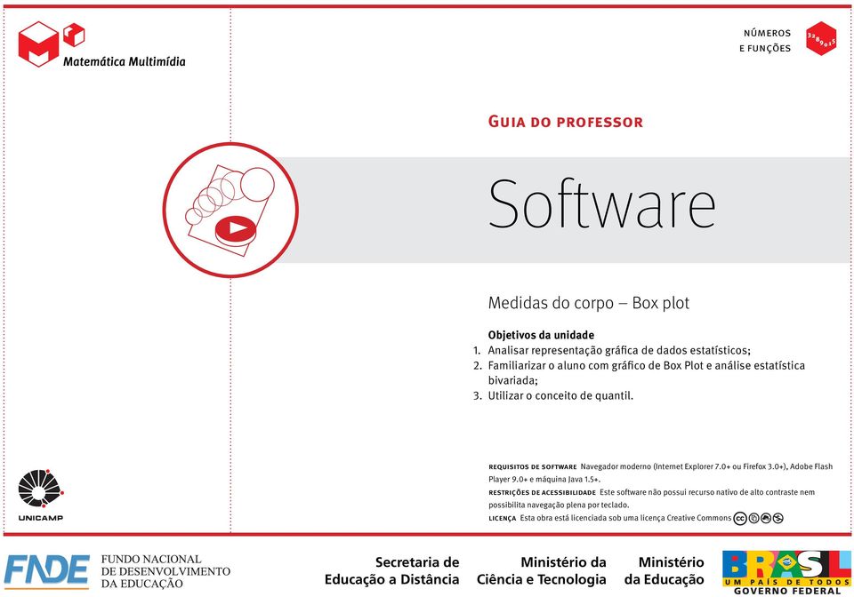 requisitos de software Navegador moderno (Internet Explorer 7.0+ ou Firefox 3.0+), Adobe Flash Player 9.0+ e máquina Java 1.5+.