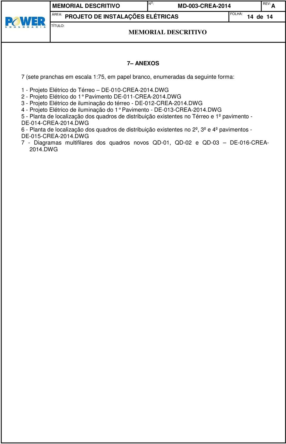 DWG 4 - Projeto Elétrico de iluminação do 1 Pavimento - DE-013-CREA-2014.