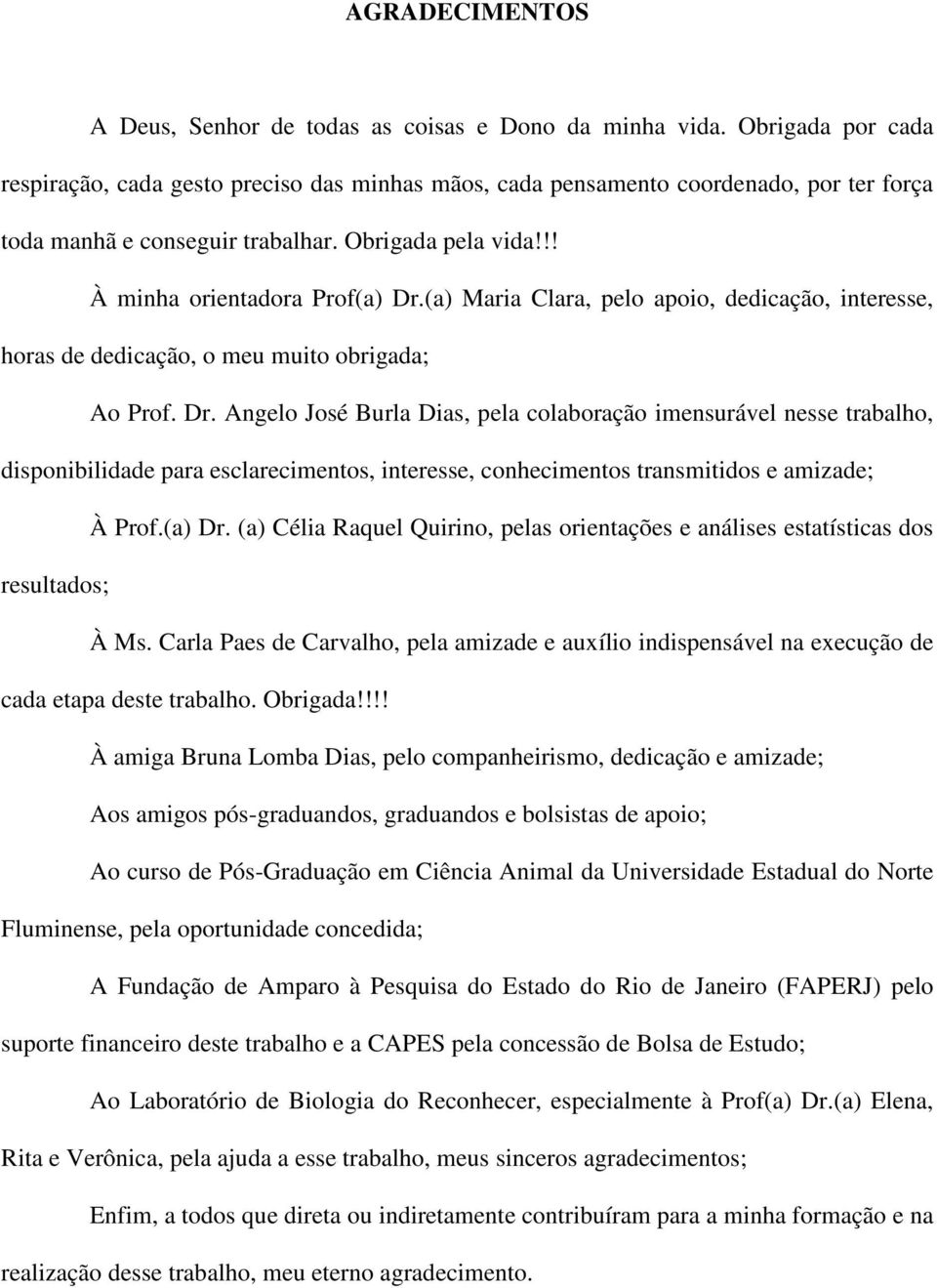 (a) Maria Clara, pelo apoio, dedicação, interesse, horas de dedicação, o meu muito obrigada; Ao Prof. Dr.