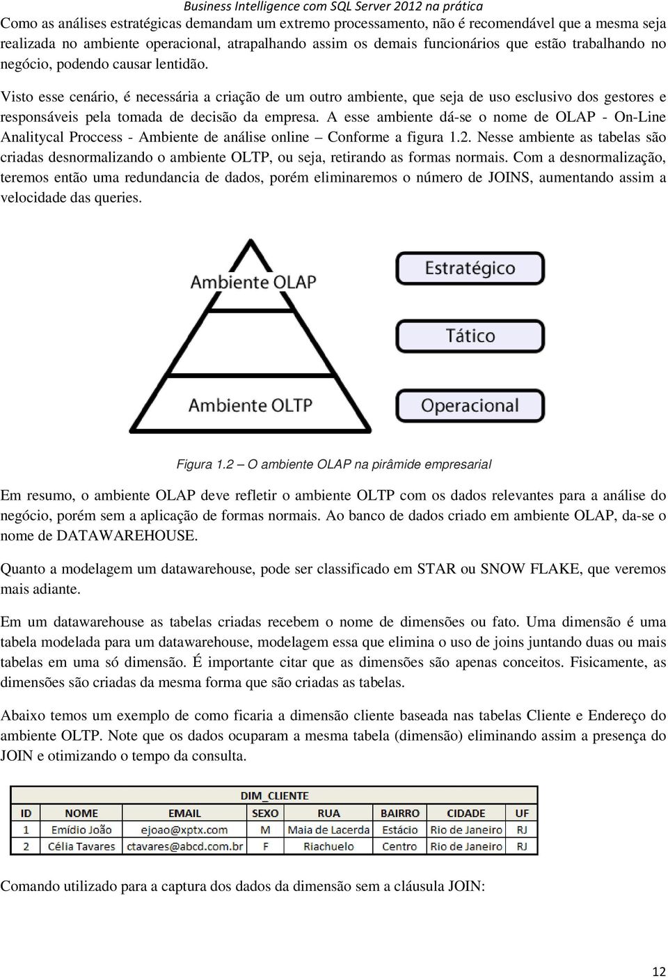 A esse ambiente dá-se o nome de OLAP - On-Line Analitycal Proccess - Ambiente de análise online Conforme a figura 1.2.