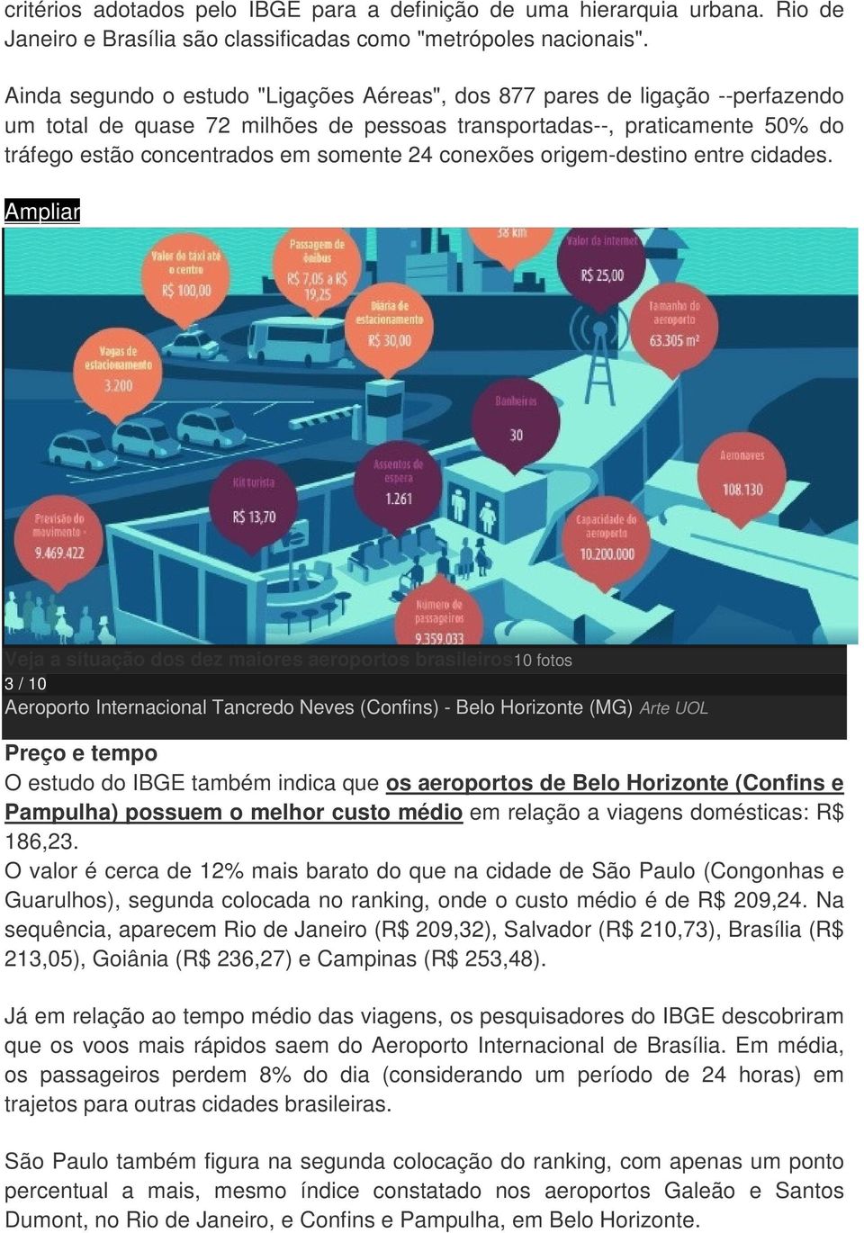 conexões origem-destino entre cidades.