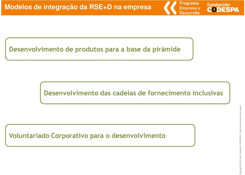 pirámide Desenvolvimento das cadeias de