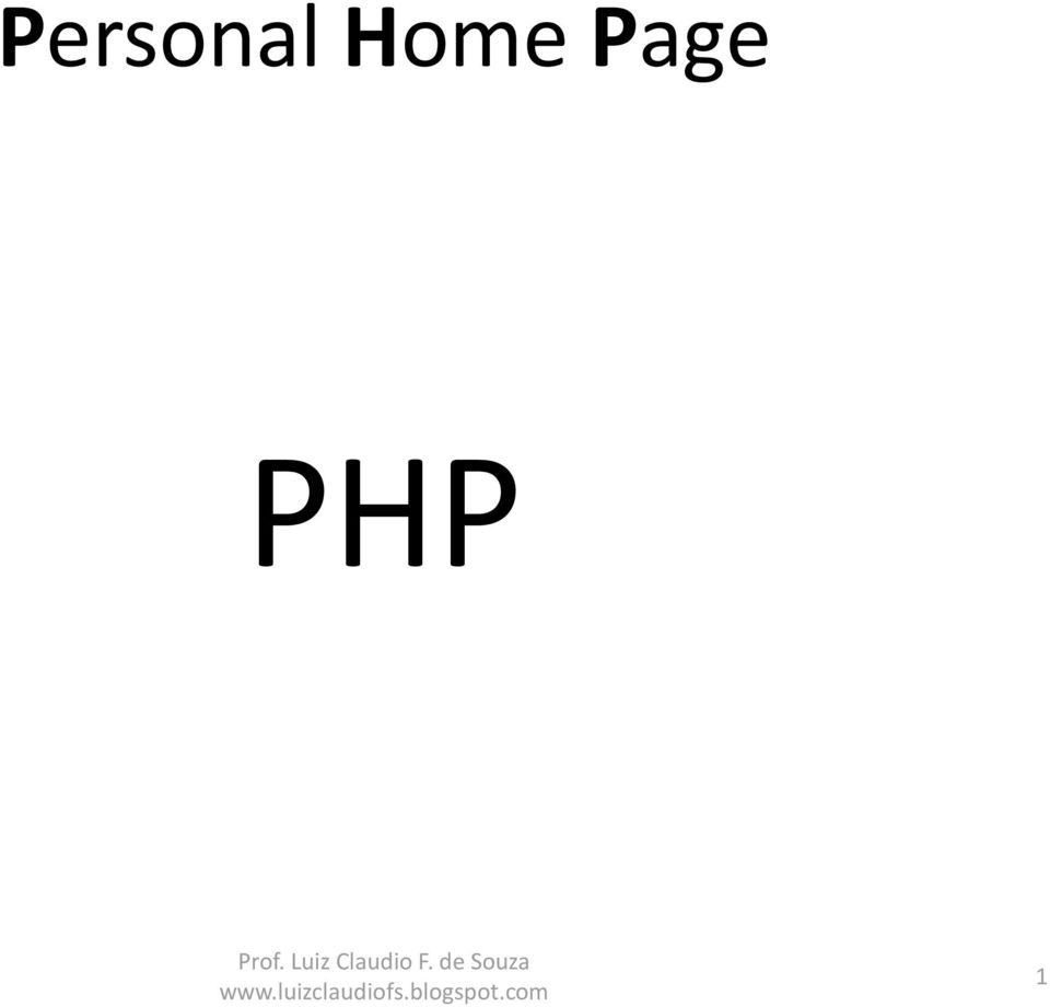 PHP 1