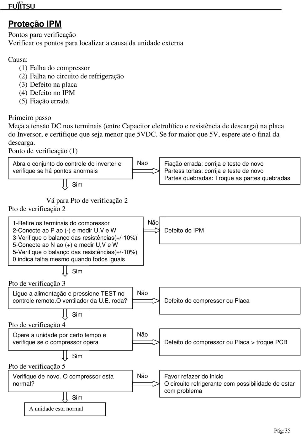 Se for maior que 5V, espere ate o final da descarga.