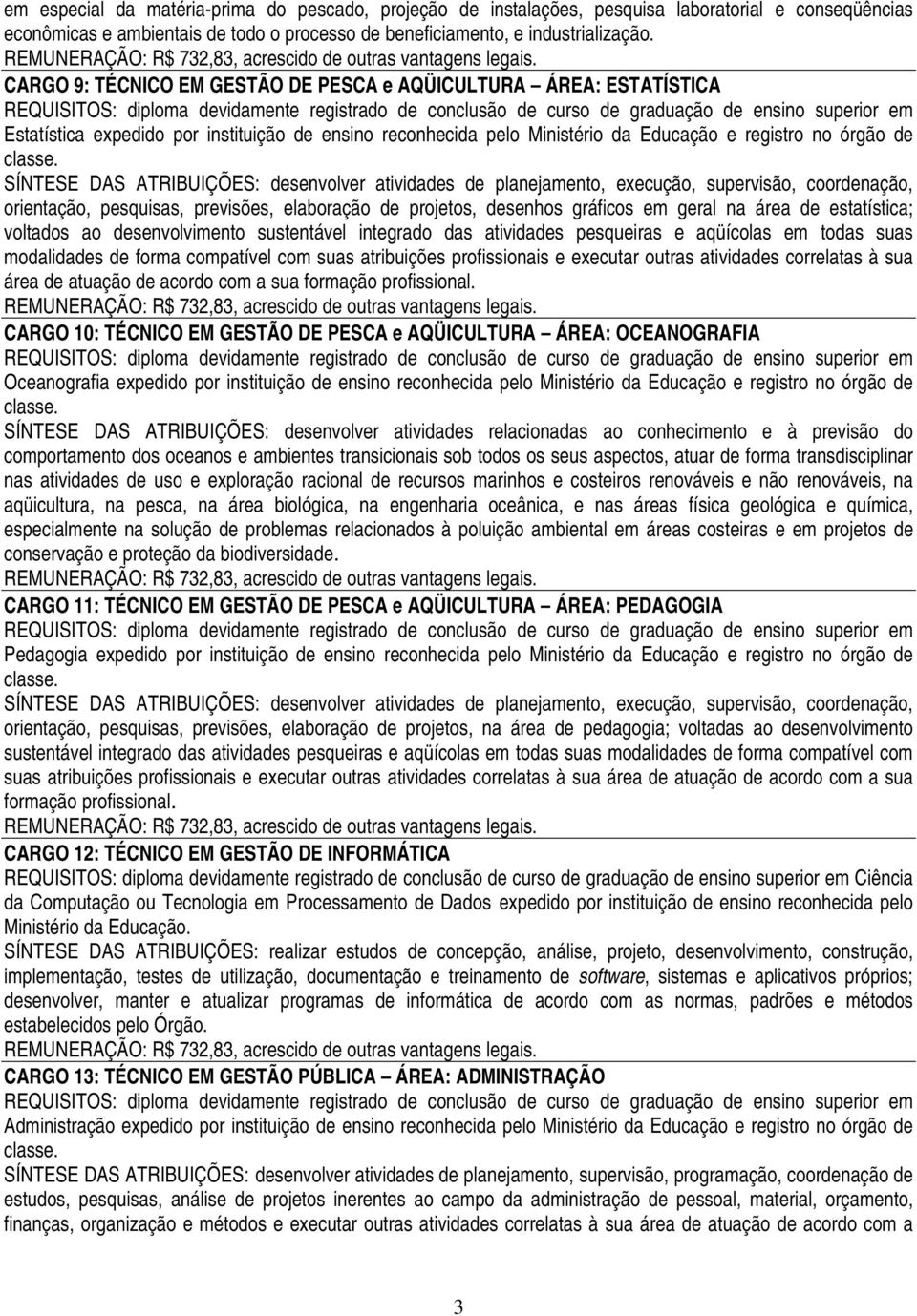 SÍNTESE DAS ATRIBUIÇÕES: desenvolver atividades de planejamento, execução, supervisão, coordenação, orientação, pesquisas, previsões, elaboração de projetos, desenhos gráficos em geral na área de