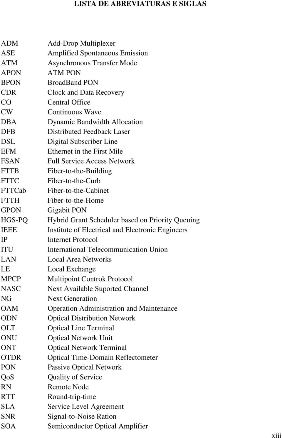 Distributed Feedback Laser Digital Subscriber Line Ethernet in the First Mile Full Service Access Network Fiber-to-the-Building Fiber-to-the-Curb Fiber-to-the-Cabinet Fiber-to-the-Home Gigabit PON