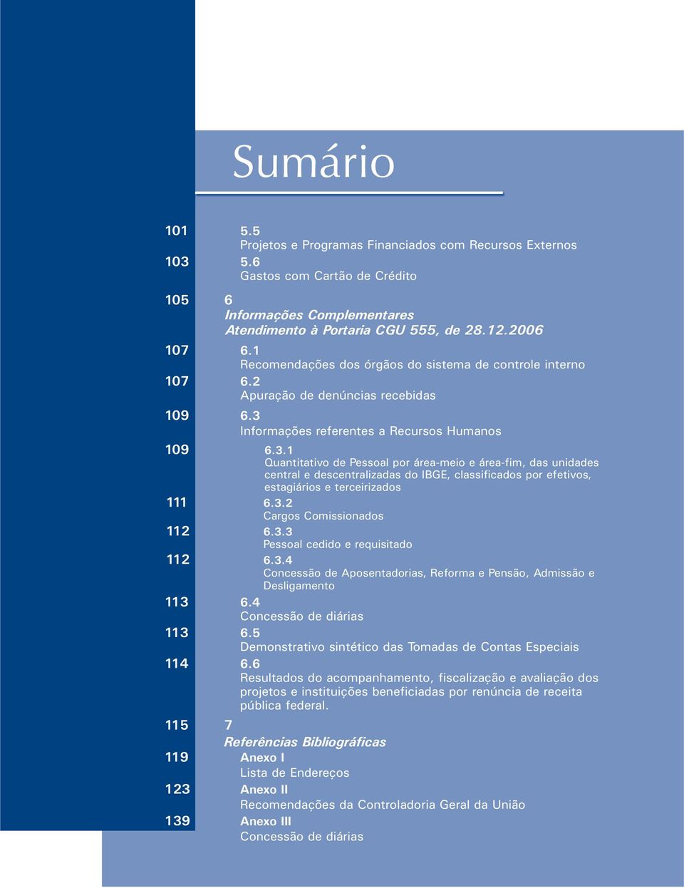 Informações referentes a Recursos Humanos 109 6.3.