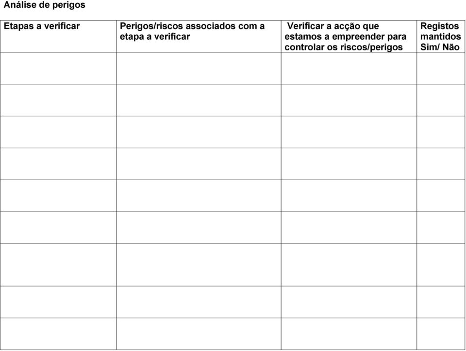 verificar Verificar a acção que estamos a