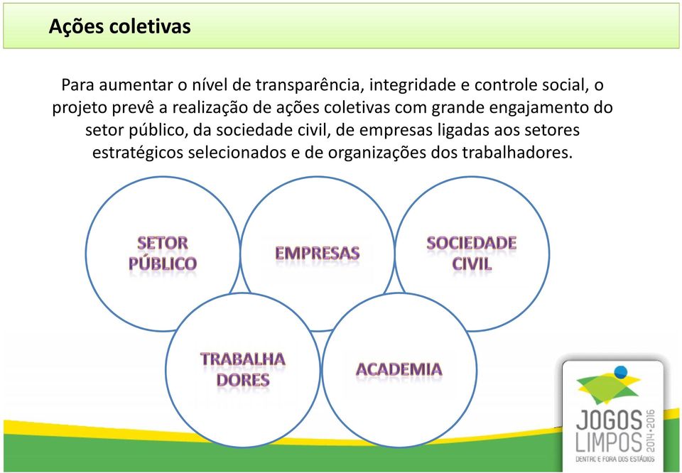 grande engajamento do setor público, da sociedade civil, de empresas