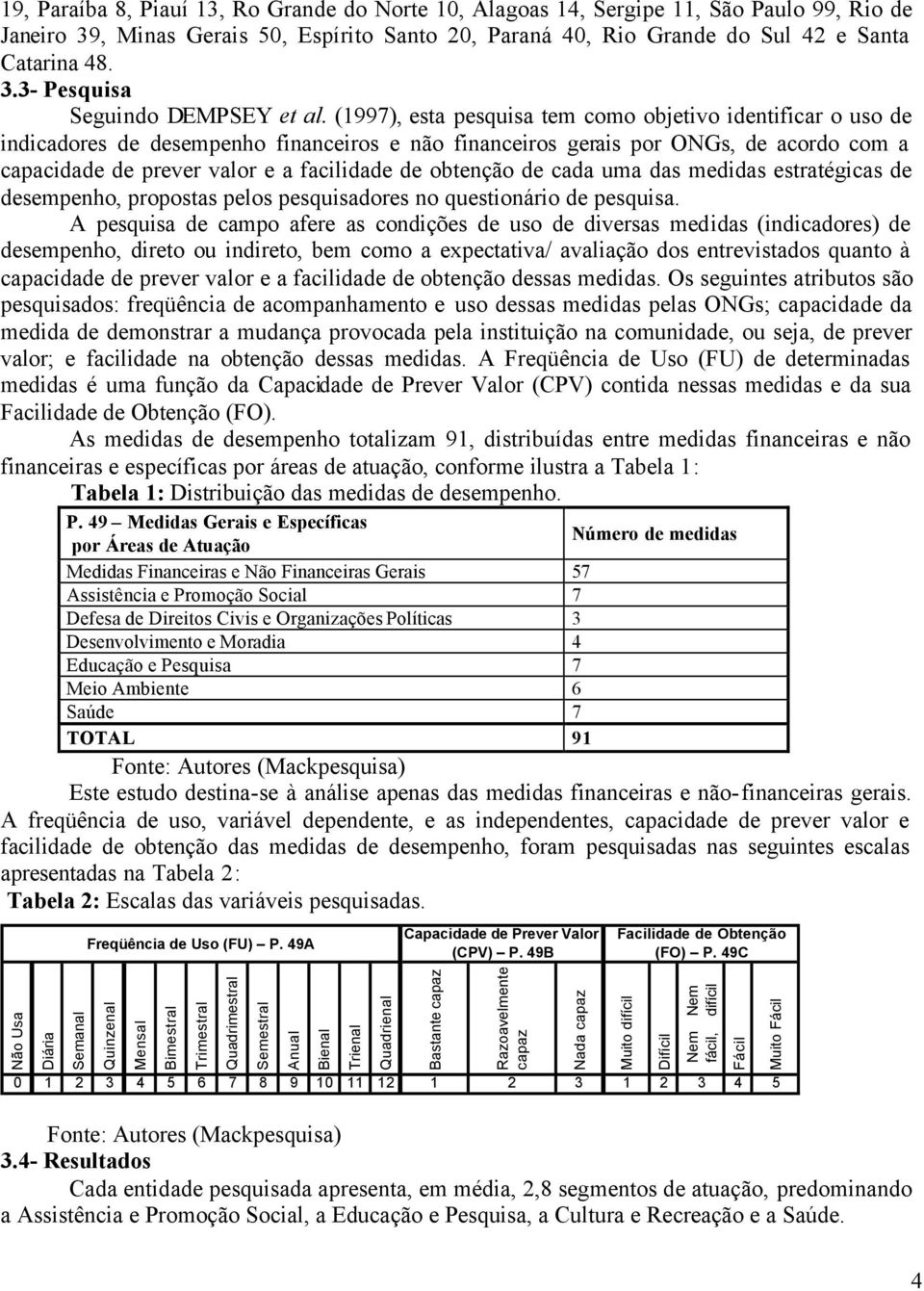 uma das meddas estratégcas de desempenho, propostas pelos pesqusadores no questonáro de pesqusa.