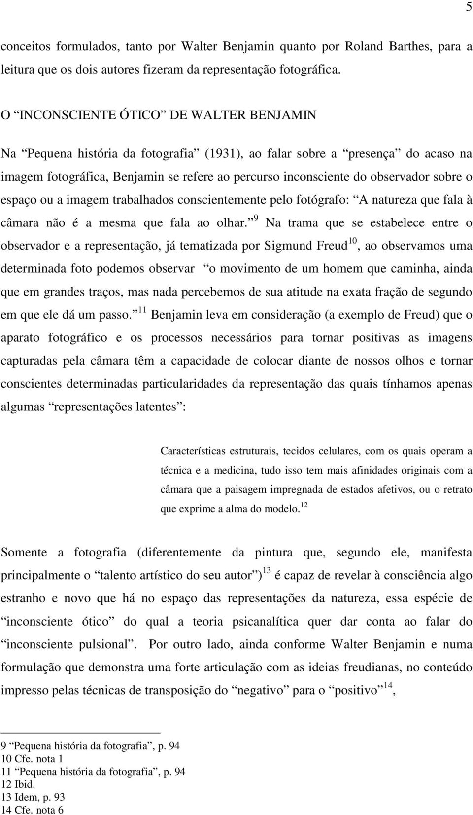 sobre o espaço ou a imagem trabalhados conscientemente pelo fotógrafo: A natureza que fala à câmara não é a mesma que fala ao olhar.