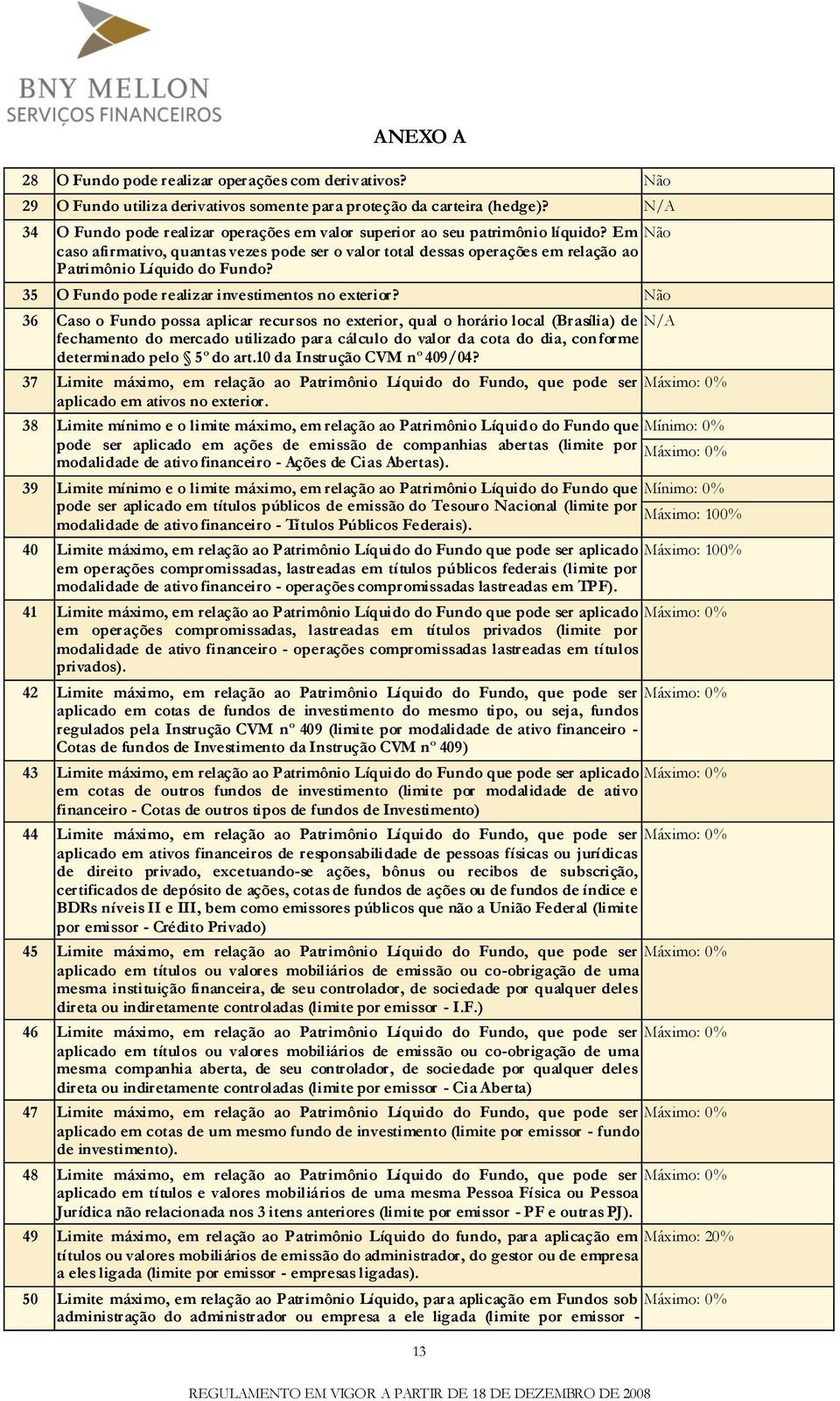 Em Não caso afirmativo, quantas vezes pode ser o valor total dessas operações em relação ao Patrimônio Líquido do Fundo? 35 O Fundo pode realizar investimentos no exterior?