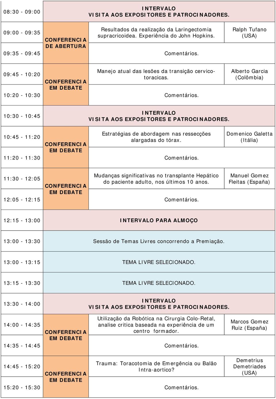 Domenico Galetta (Itália) Mudanças significativas no transplante Hepático do paciente adulto, nos últimos 10 anos.