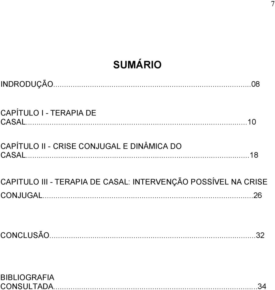 ..18 CAPITULO III - TERAPIA DE CASAL: INTERVENÇÃO POSSÍVEL