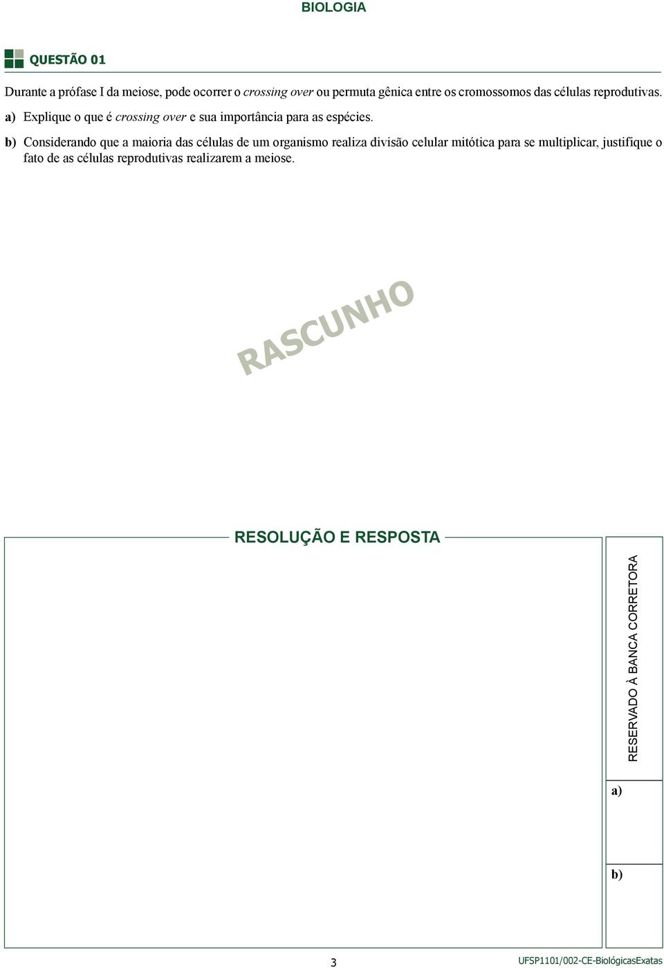 Explique o que é crossing over e sua importância para as espécies.