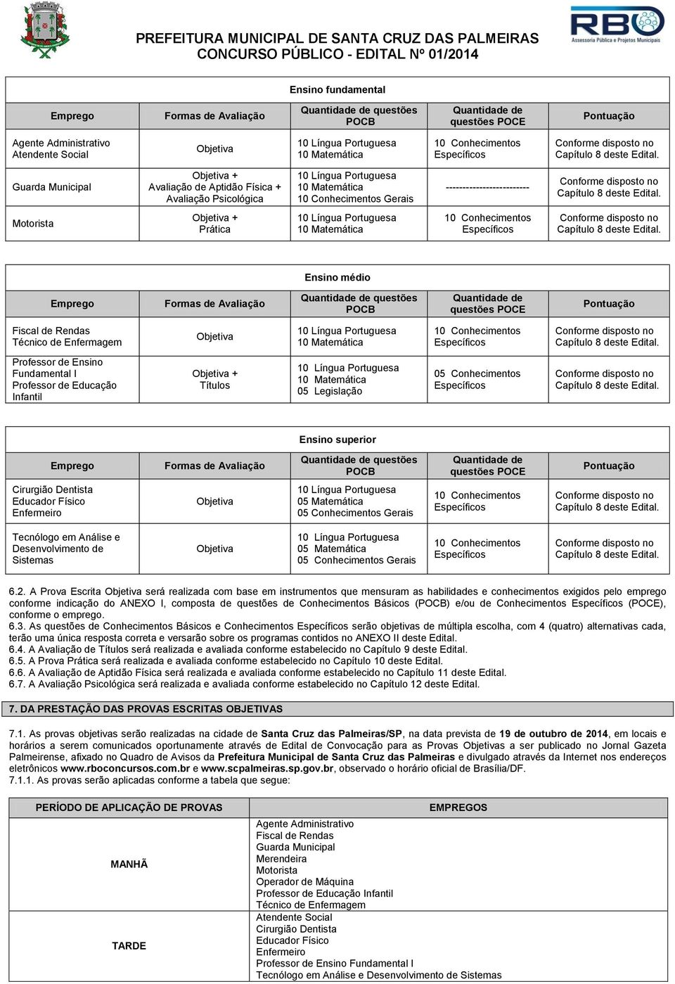 Guarda Municipal Objetiva + Avaliação de Aptidão Física + Avaliação Psicológica 10 Língua Portuguesa 10 Matemática 10 Conhecimentos Gerais ------------------------- Conforme disposto no Capítulo 8