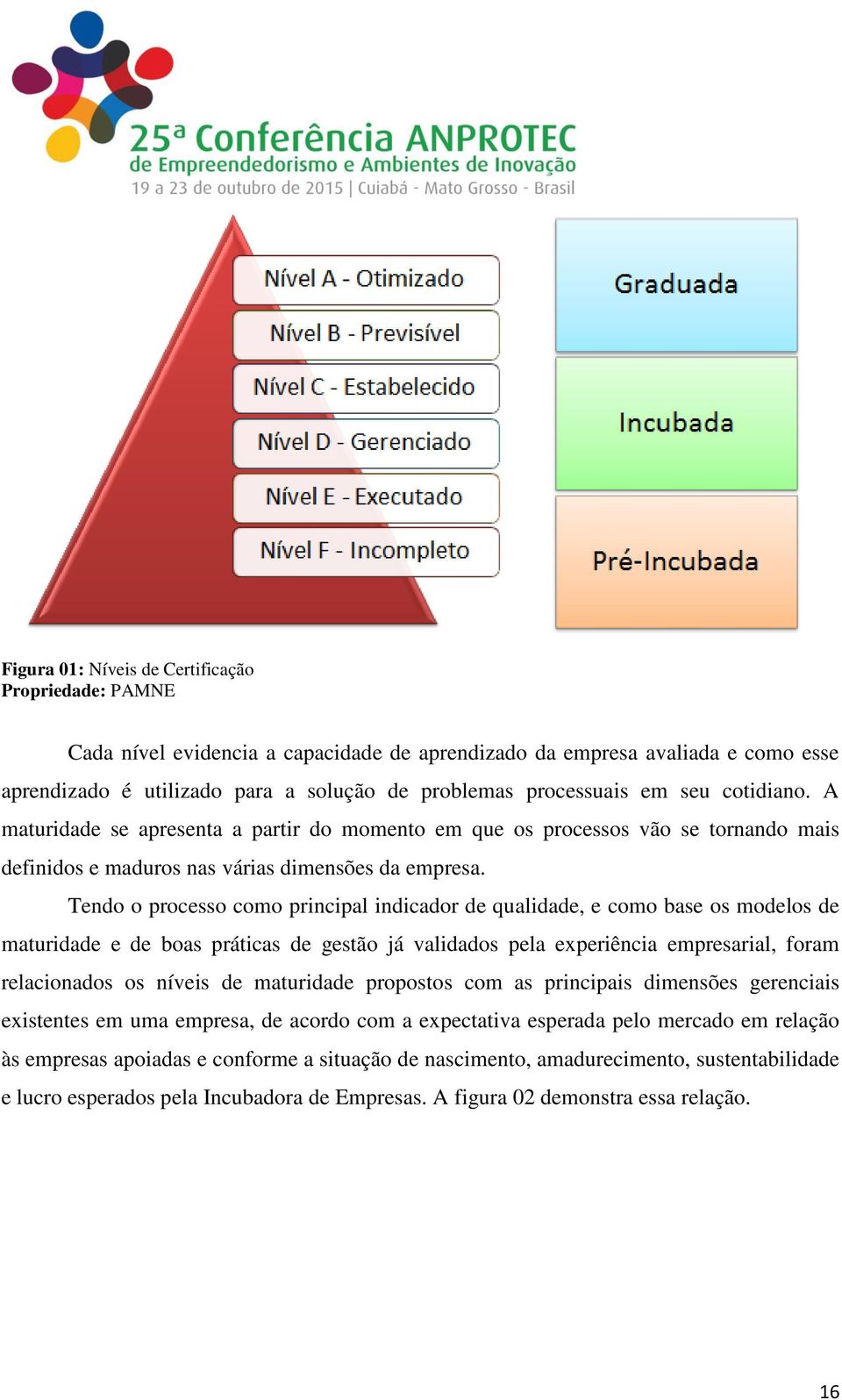 Tendo o processo como principal indicador de qualidade, e como base os modelos de maturidade e de boas práticas de gestão já validados pela experiência empresarial, foram relacionados os níveis de