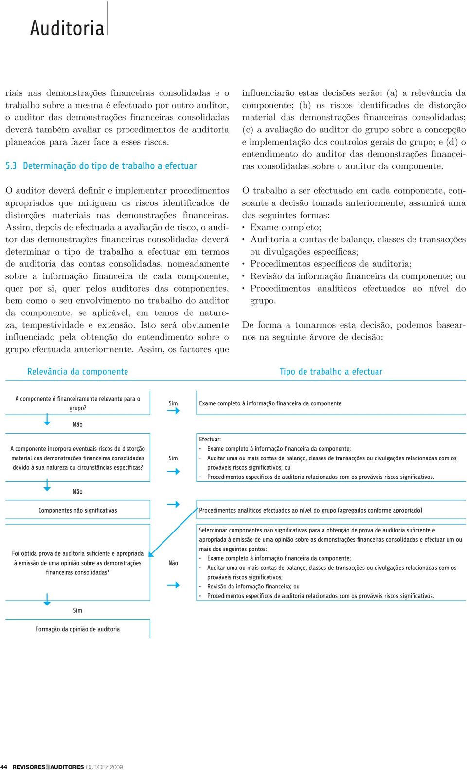 3 Determinação do tipo de trabalho a efectuar O auditor deverá definir e implementar procedimentos apropriados que mitiguem os riscos identificados de distorções materiais nas demonstrações