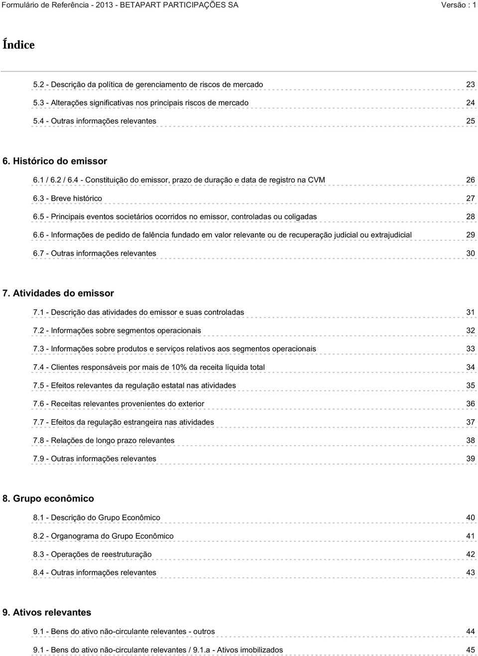 5 - Principais eventos societários ocorridos no emissor, controladas ou coligadas 28 6.