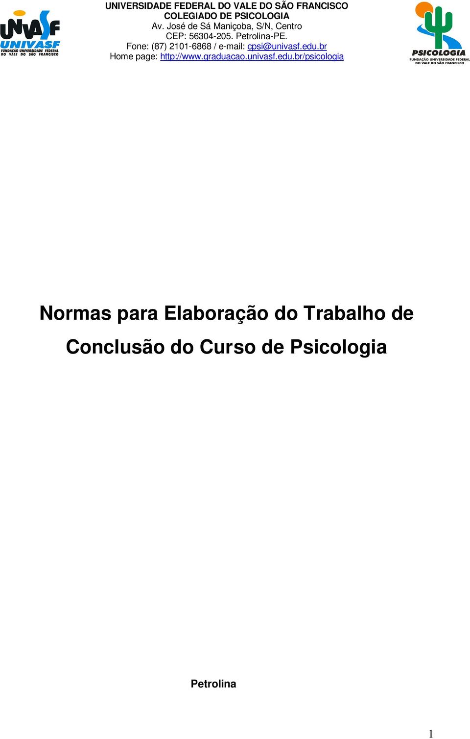 do Curso de Psicologia