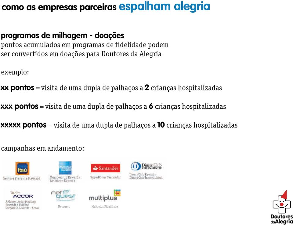 palhaços a 2 crianças hospitalizadas xxx pontos = visita de uma dupla de palhaços a 6 crianças hospitalizadas xxxxx