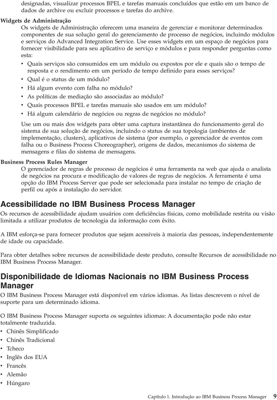 módulos e serviços do Advanced Integration Service.